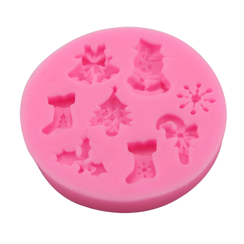 

Round Christmas Silicone Cake Mold Xmas Decor For Chocolate Jelly Candy Ice Cube Tray Baking Mould Cakes Dessert Decorating Tool