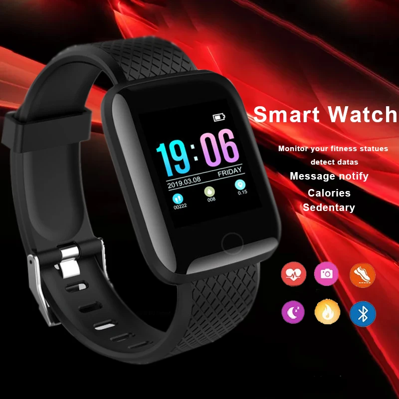 

116 PLUS Smart Bracelet Color Screen D13 Heart Rate Blood Pressure Monitoring Track Movement IP67 Waterproof Smart Watch a6s Ecg