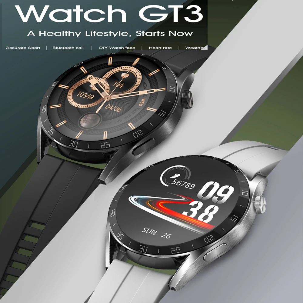 GT3 Smart Watch For Huawei IOS Andriod IP68 Waterproof Men Smartwatch  Password Lock BT Call Phone Watch Sports Wristwatch Women|Smart Watches| -  AliExpress