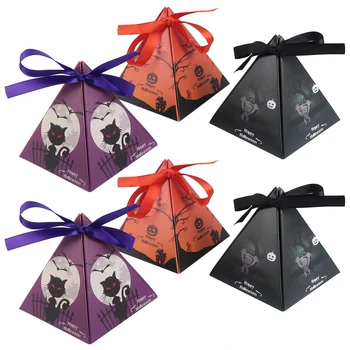 

30 Favor Bags Adorable Halloween Bags Triangle Candy Box Halloween Candy Box for Party Present Kids