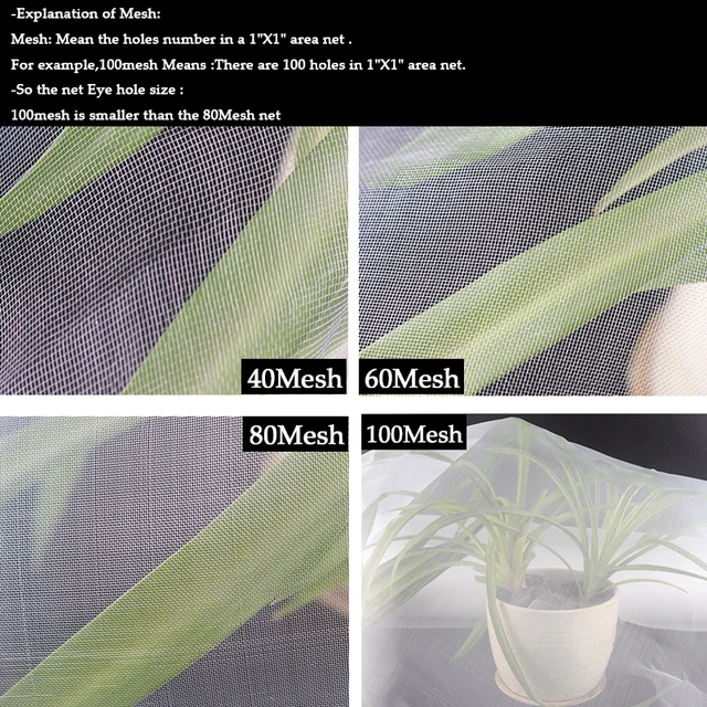 40 Mesh Szélesség 1M Üvegházhatású Zöldség Rovar Képernyő Háló Kerti Virágok Növény Védő Mezőgazdasági Madárgátló Rovarháló - Image 6