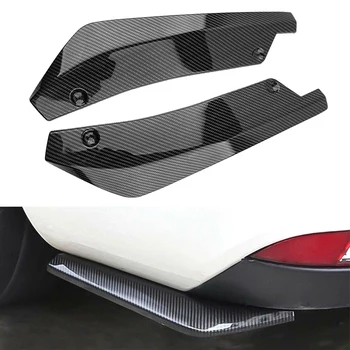 

2pcs Universal Car Black Gloss Rear Bumper Spoiler Canards Anti-crash Diffusers Splitter Protector Exterior Parts With Screw kit
