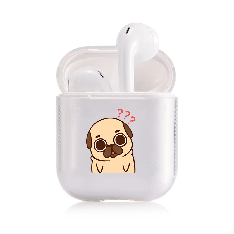 I202478 Pets Pug наушники чехол для Apple AirPods 2 Жесткий Чехол беспроводной Bluetooth наушники милые AirPods защитный для AirPod Silm чехол - Цвет: I202478