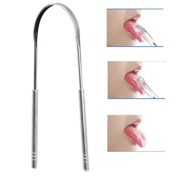 

Breath Rescue Tongue Scraper Stainless Steel Tongue Coating Bad Breath Removing Tool Tongue Coating Tongue Scraper