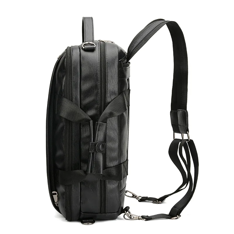 

Multi-functional Backpack Korean-style MEN'S Pu Soft Leather Backpack One-Shoulder Handbag Large Capacity Outdoor Computer Trave