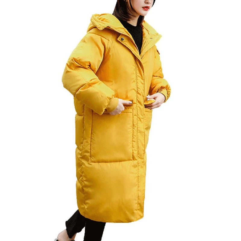 Parkas gruesas amarillas Chaqueta larga de invierno para mujeres estilo BF estudiantes sueltos algodón acolchado mujer invierno abrigo para salir Parka C5861|Parkas| AliExpress