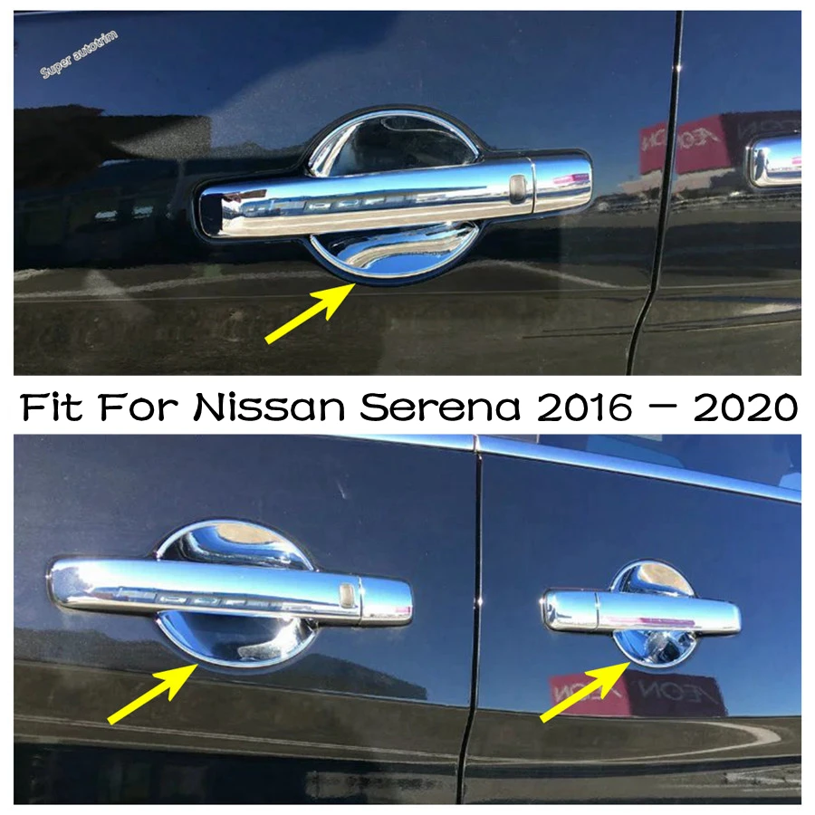 

Lapetus Exterior Door Handle Bowl Frame Cover Trim Protector Auto Accessory Mouldings 4PCS ABS Fit For Nissan Serena 2016 - 2020