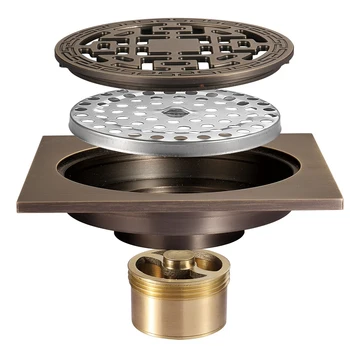 

Antique Brass Floor Drains Shower Cover Anti-Odor Floor Drain Bathroom Kitchen Balcony Bathtub Drain Shower Drain Shower Room Dr