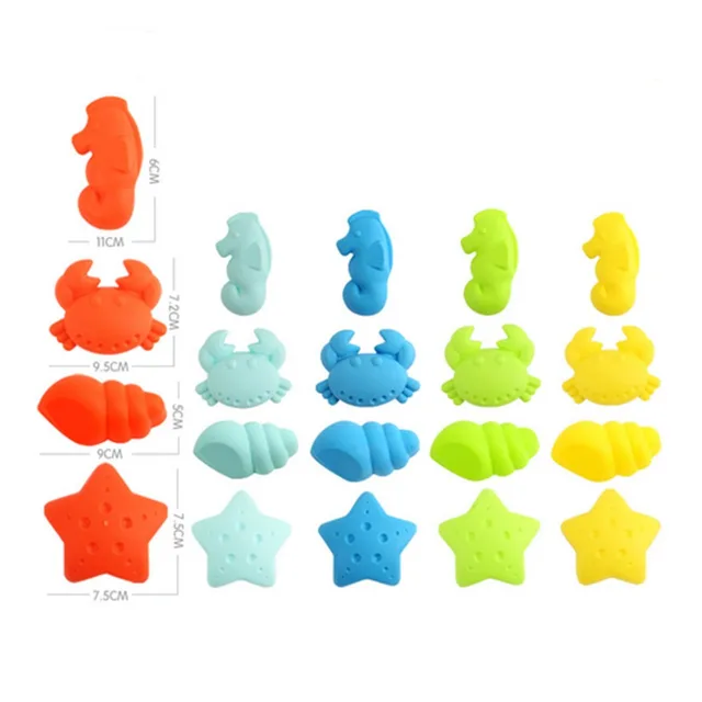 5-In-1 Plastic Sandbeach Toy Set Outdoor Beach Sanding Toy Animal Mold Toy Random Color Kids Sand Sea Toys 6