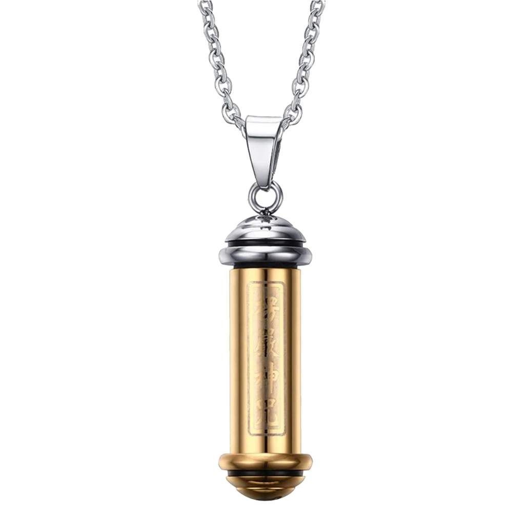 Stainless Steel Perfume Bottle Urn Vial Charms Pendant Necklace for Men Women