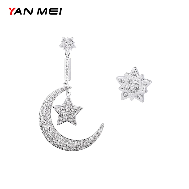 Ассиметричные женские серьги YANMEI E5708Y | Украшения и аксессуары