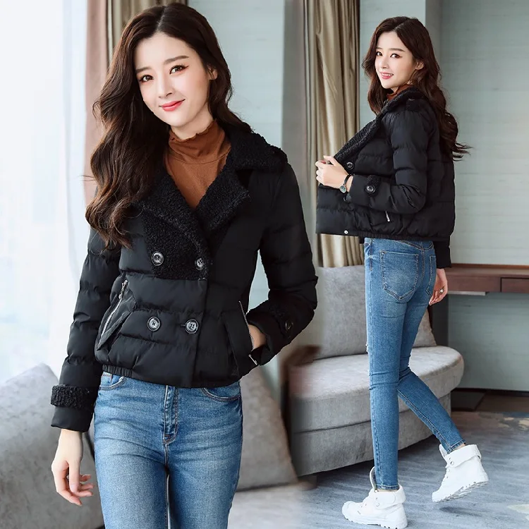 

Photo Shoot Korean-style Harajuku WOMEN'S Dress Lamb Plush Thick Cotton Clothes Women's Short Small Cotton-Padded Jacket Coat 20