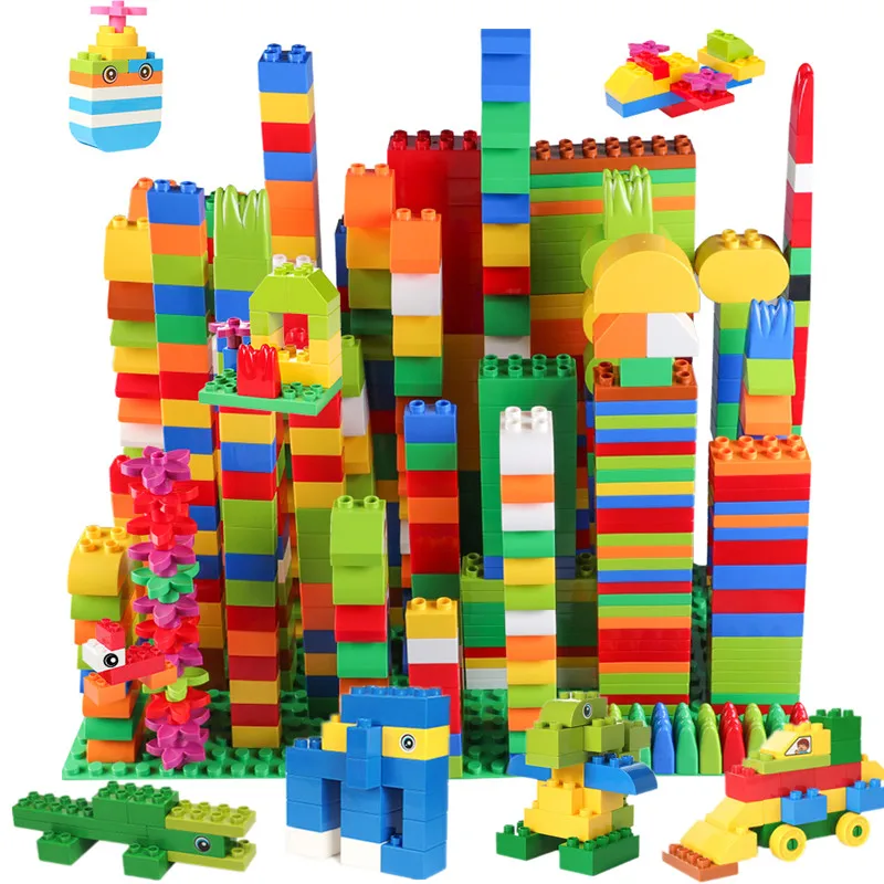 

Bulk Building Blocks DIY Kit Colorful Bulk Bricks Construction Animals Car Model With Action figure Educational Toys For Boys