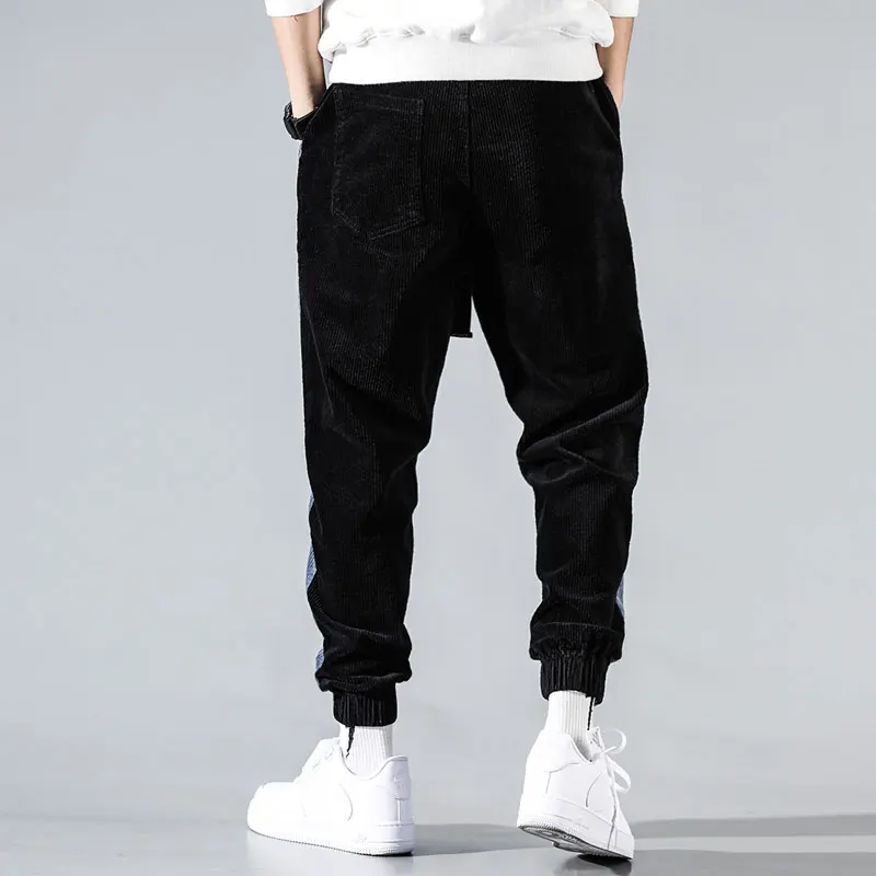 70% OFF Fashion Streetwear Men Jeans Loose Fit Spliced Designer Casual Corduroy Cargo Pants Harem Trousers Japanese Hip Hop Jogger Pants
