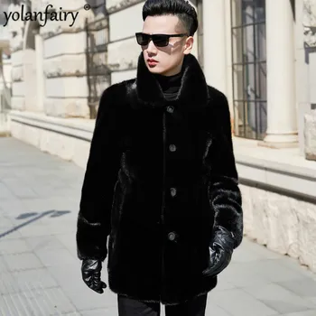 

2020 Real Fur Coat Natural Mink Fur Coat Winter Jacket Men Clothes Mens Real Shearling Warm Outwear Veste Homme n-2 YY706