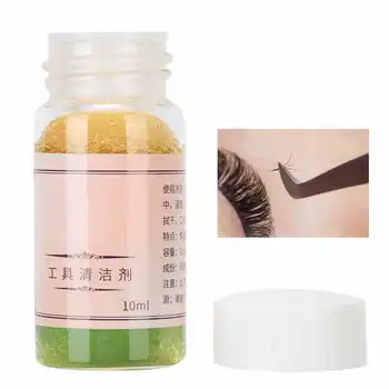 

10ml Eyelash Extension Tweezers Cleaner Liquid Glue Remover Sponge Ball Cleaning Tool Eyelashes Tattoo Tools Cleanser Gel