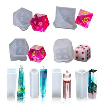 

DIY Silicone Ring Molds for Resin Triangle Dice Mold Dice Digital Game Silicone