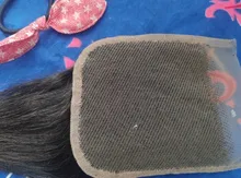 Extensiones de pelo peruano con encaje de 4x4 para mujer, accesorio capilar liso de Color Natural, sin raíces, de 8 a 22 pulgadas, pelo humano profundo