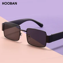 

HOOBAN Fashion Black Square Sunglasses Men Women Luxury Rectangular Sun Giasses Driving Traveling Outdoor Glasses UV400