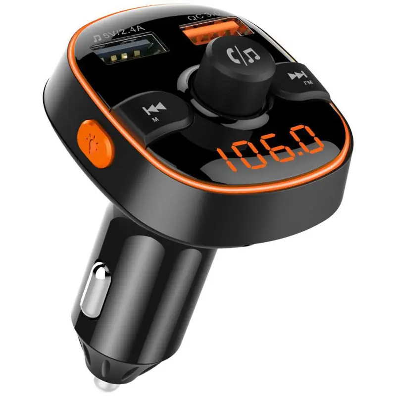 Горячая QC3.0 Bluetooth MP3 плеер в автомобиль Быстрая зарядка fm-передатчик красочный атмосферный светильник дисплей