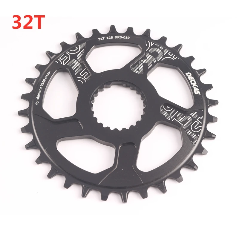 32T Black DECKAS 12 Скоростей круглый Центральный замок для shimano m7100 M8100 M9100 велосипед MTB шатун 32T 34T 36T 38T - Цвет: 32T Black
