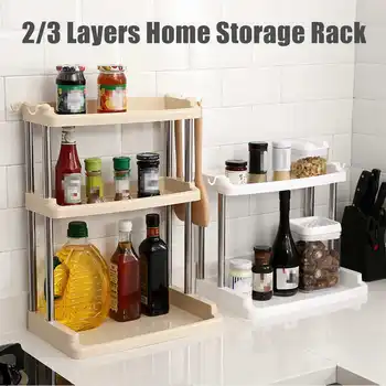 

2/3 Layers Kitchen Storage Rack Holders Organizer Multifunction Home Kitchen Seasoning Shelf Racks Storage Accessories Bathroom