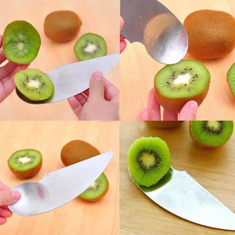 Кухонный нож для киви, ложка, фруктовый инструмент, нержавеющая сталь киви, легкая Овощечистка, нож, фруктовая целлюлоза, ложки, папайя, дракон, нож для авокадо