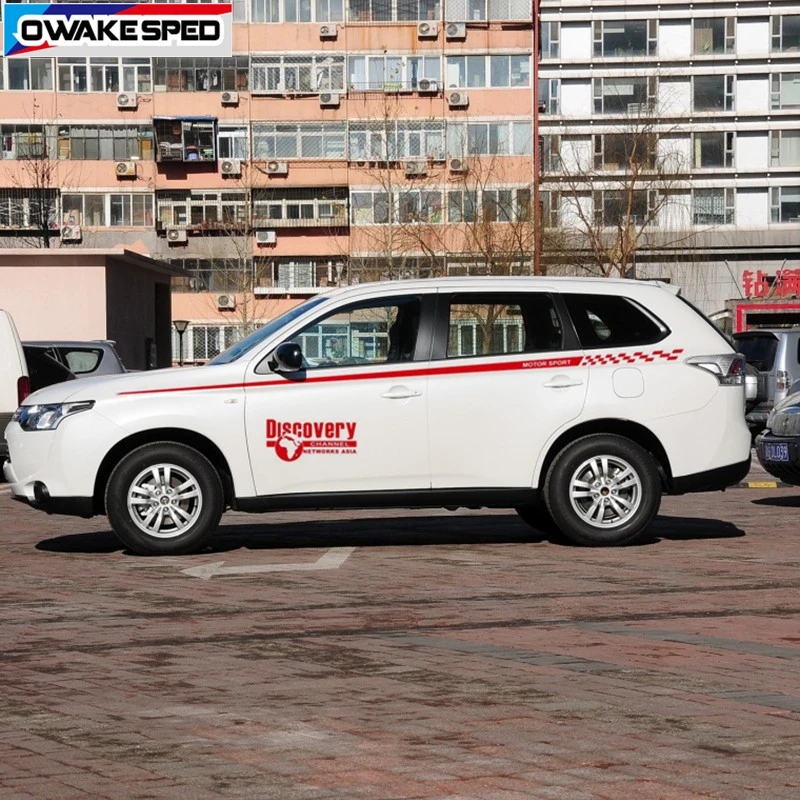 Виниловая наклейка на боковую дверь и талию для Mitsubishi Outlander EX|Наклейки