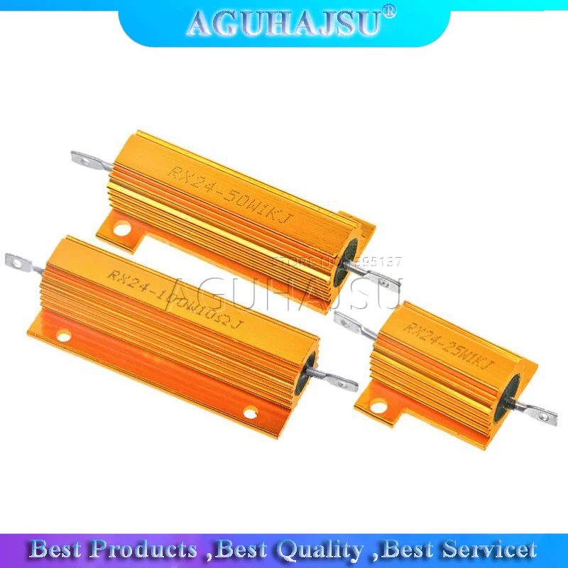 Resistenza In Alluminio 100W 15 Ohm - Bobinata, Tolleranza 5% - Gialla - Per Convertitori E LED, Sostituzione 100W 15RJ - 5