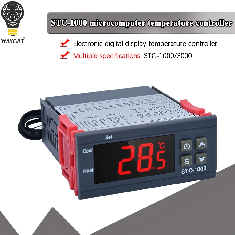 Mini 12V/24V/110V-220V Digital Temperature Controller STC-1000 PID Thermostat 