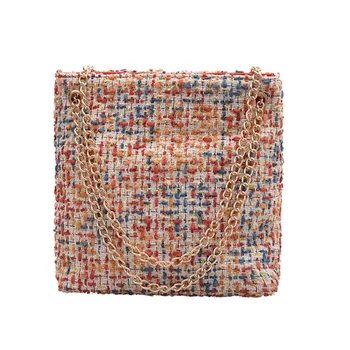 

New Wild portable ladies bags bohemian chain Polyester shoulder bucket Handbags casual wild shoulder package