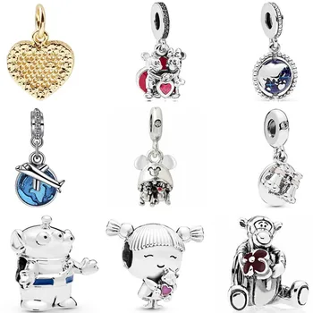 

New Arrival Crystal Enamel Car Earth Branch Aircraft Girl Butterfly Heart Beads Fit Pandora Charms for Women DIY Jewelry