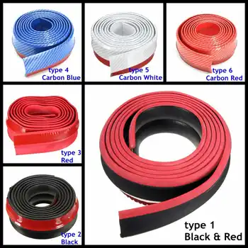 

New 2PCS 6 color 2.5M 6cm Car Bumper Lip Rubber Car Bumper Protectors Exterior Mouldings Bumper Lip Strip