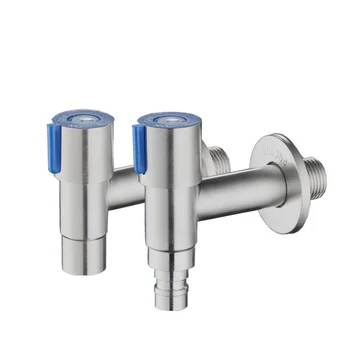 

G1/2 304 Stainless Steel Angle Valve Washing Machine Interface Single Cold Faucet Brushed Process Mop Pool Lengthen Tap Bibcock