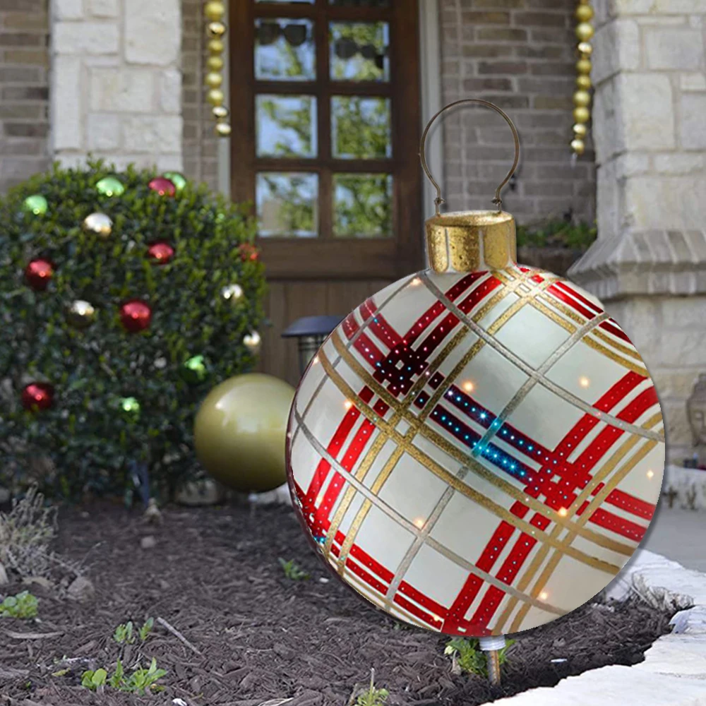 Large Plaid Ornament Balls