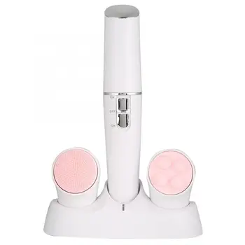 

3in1 USB Rechargeable Women Electric Face Hair Removal Cleaning Massage Remover Machine Epilator