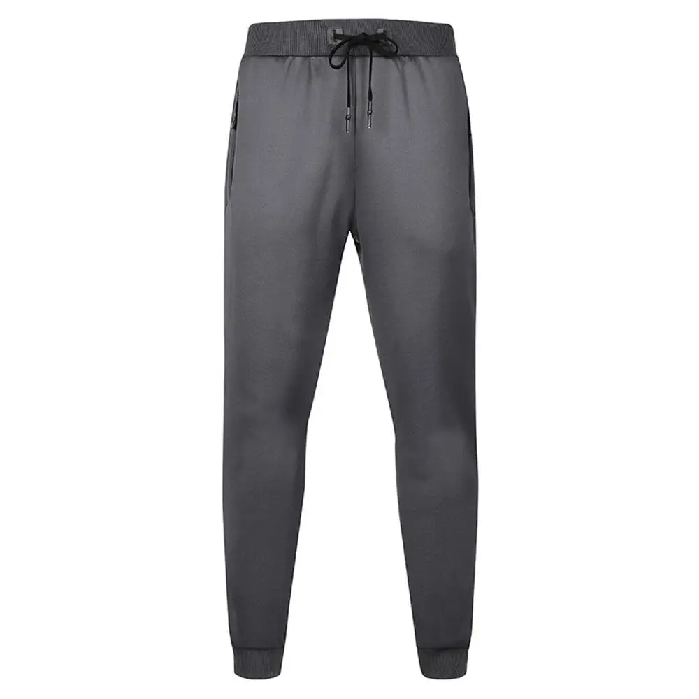 Мужские повседневные Бархатные спортивные штаны, зимние теплые уличные спортивные свободные однотонные длинные штаны с эластичной резинкой на талии, мужские брюки - Цвет: Серый