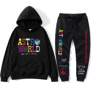 

TRAVIS SCOTT ASTROWORLD hope you are here HOODIES fashion letters ASTROWORLD HOODIE streetwear + pants men's pullover sweatshirt