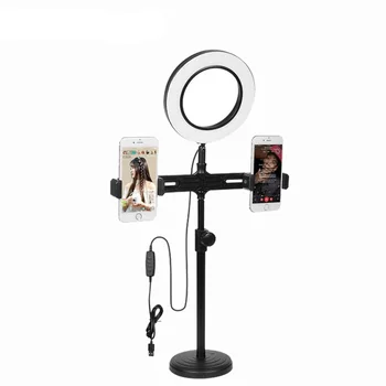 

GXZ-G04A Latest Dimmable Desktop Makeup Ring Light Selfiem Mobile phone Mic Stand Phone Live Streaming in-line mic accessories