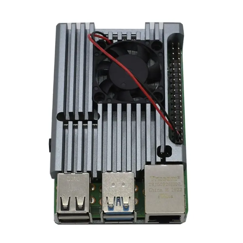 1Set Aluminum Protective Case Enclosure Metal Shell for Raspberry Pi 4 Model B E65A 4