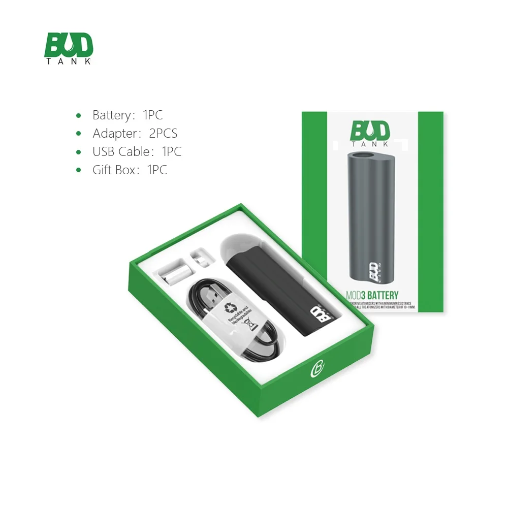 Vape Mod BUDTANK MOD3 электронная сигарета мод 390 мАч батарея автоматический пуф сенсор активация для 510 резьбы керамический резервуар