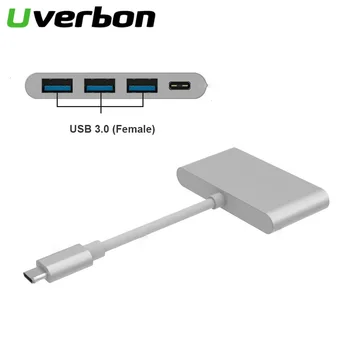 

USB 3.1 Type-C to 3 Ports High Speed Type C To USB 3.0 HUB Charging Port Adapter For New MacBook 12" Google Chromebook Pixel