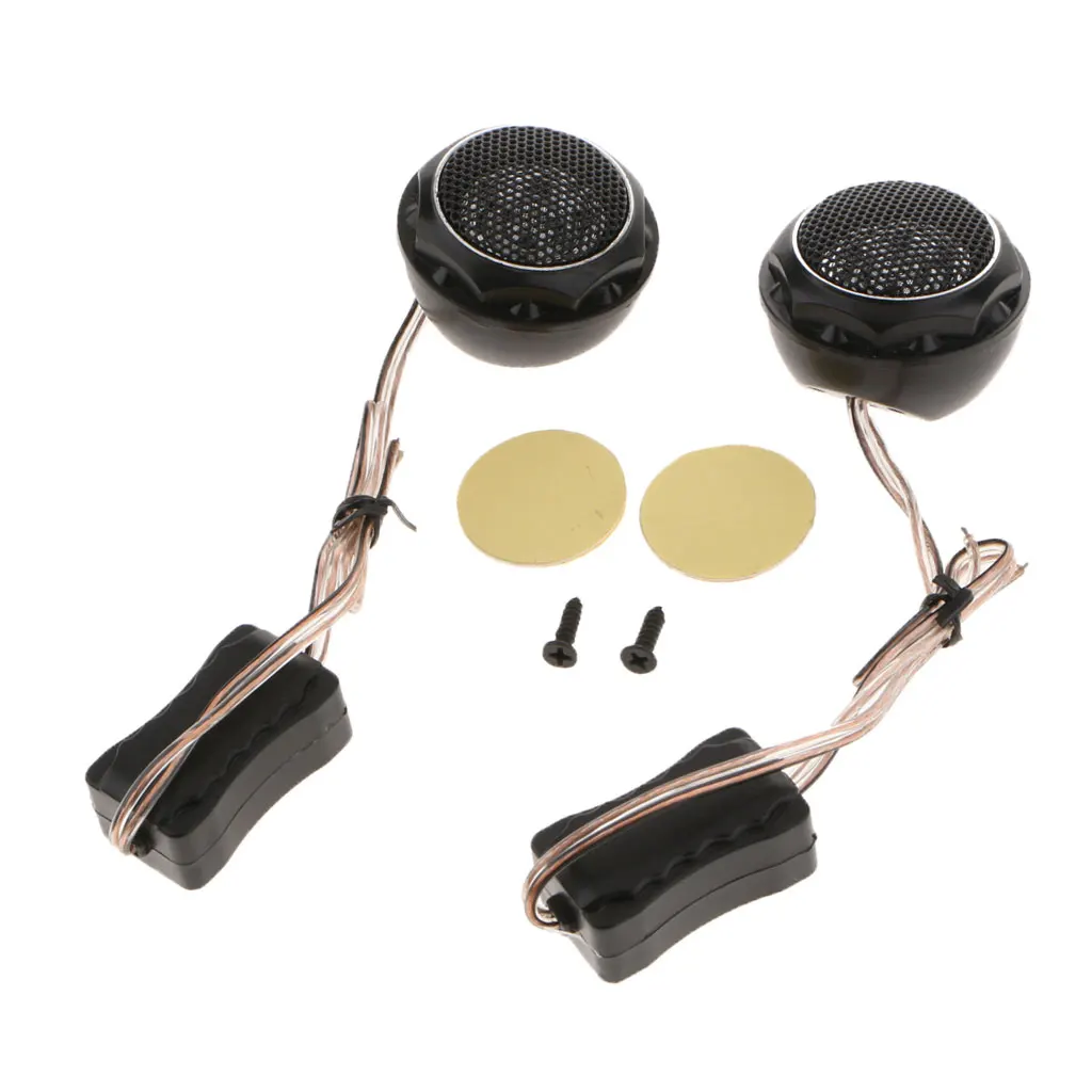 2 pc Audio Silk/Polymer Composite Dome Tweeters Kit (1 Pair, Black）