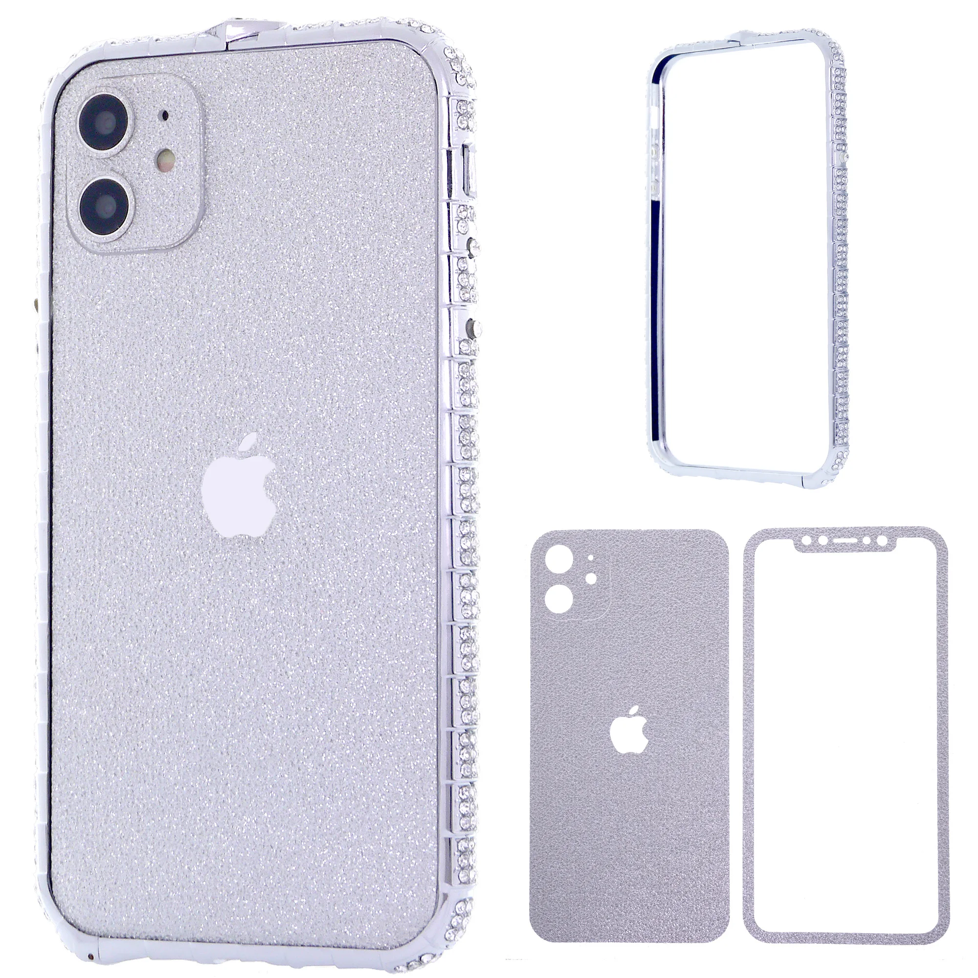 Чехол для iPhone 12 11 Pro Max Mini Xs Xr X 10 8 7 Plus роскошный блестящий металлический бампер со