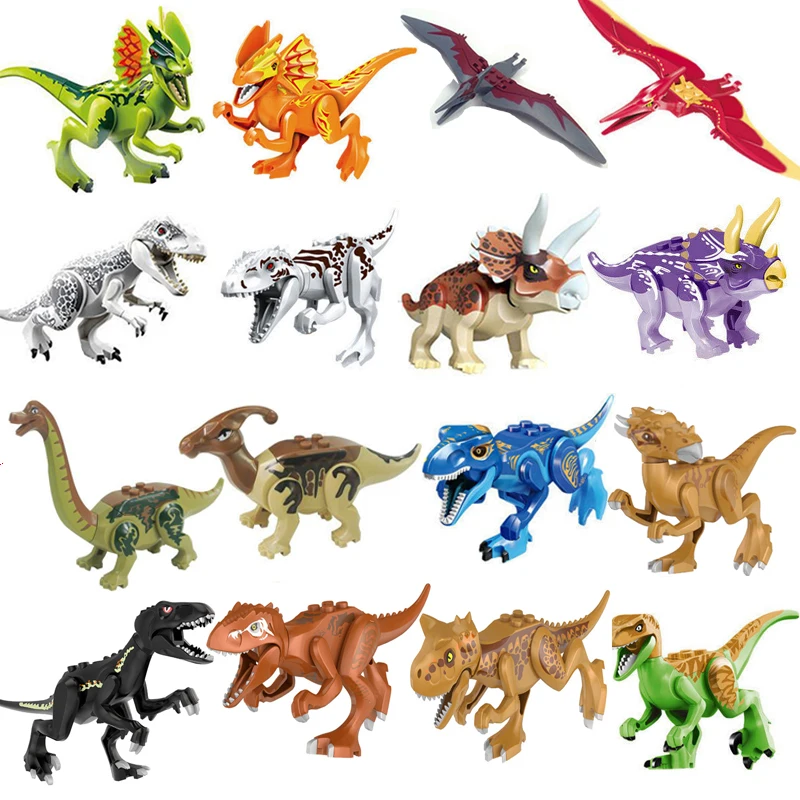 

Jurassic Dinosaur Set Building Block Shenlong Toy Figure Indoraptor Velociraptor Triceratop T-Rex World Dino Brick JM307