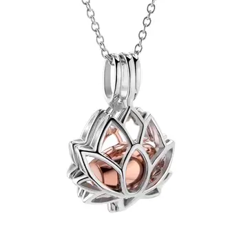 

Lotus Design Ash Urn Pendant Necklace 316L Stainless Steel Member Ash Memorial Jewelry Necklace With Link Chain Cremation Urn