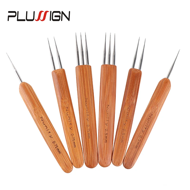 Plussign дреды вязаные крючком Крючки 3 шт./компл.(1 крючок, 2 крючка, 3 крючка) 0,75 мм крючок с деревянной ручкой средство для наращивания волос