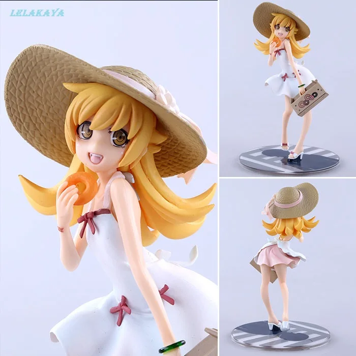 Японское аниме Oshino Shinobu Фигурки игрушек 17 см alter Sunshine Girl Kiss-Shot Wearing соломенная шляпа и платье сексуальная девушка фигура