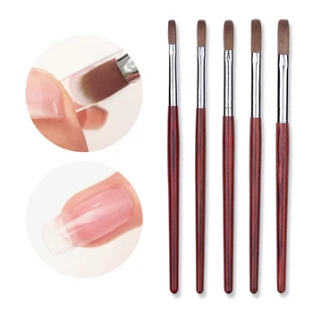 

Acrylic Nail Brush Painting Pen Wooden Handle Mixed Size Soft Brushes for Acrylic Powder 3D Flower Nails Design Extension Tools