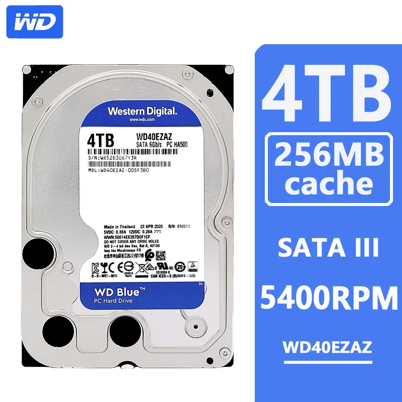 Wd azul 4 tb hdd disco rígido hd sata iii 256mb cache 54...